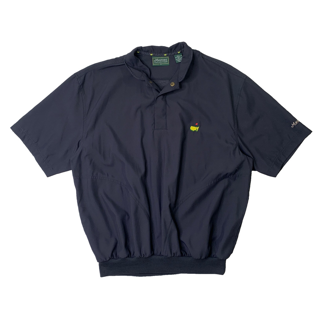 Masters Collection Wind Shirt Mens Medium Navy Augusta National Golf Snap Button